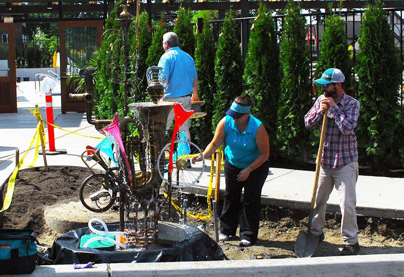 Fountain sculpture, Bainbridge Island, WA  Permanent installation at the Pool at Pleasant Beach, Bainbridge Island, WA