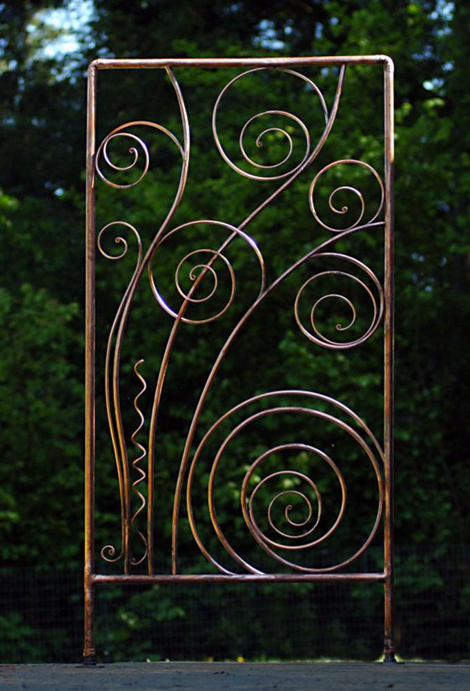 Made from formed copper pipe.